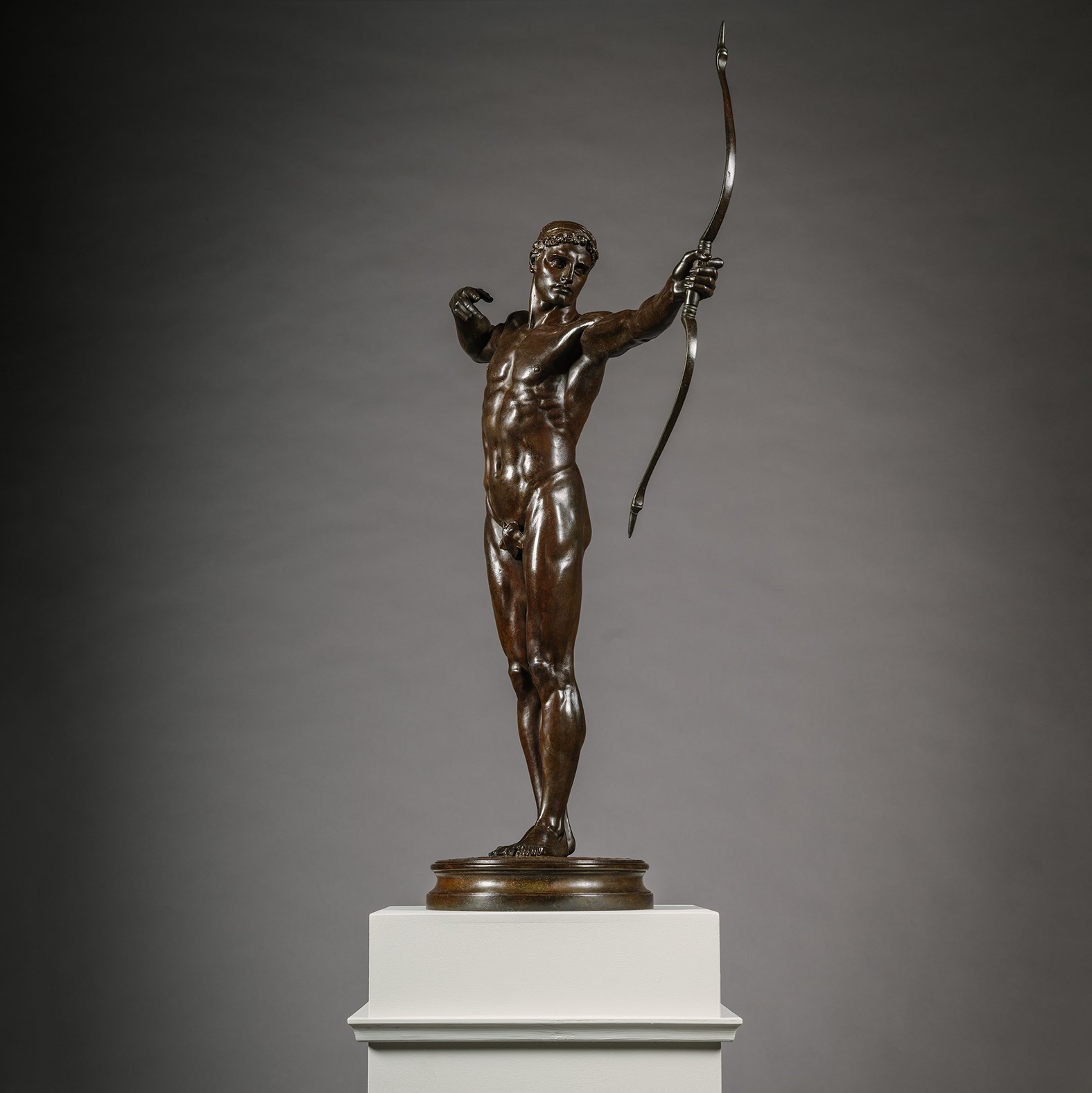 A Patinated Bronze Statue Of Teucer