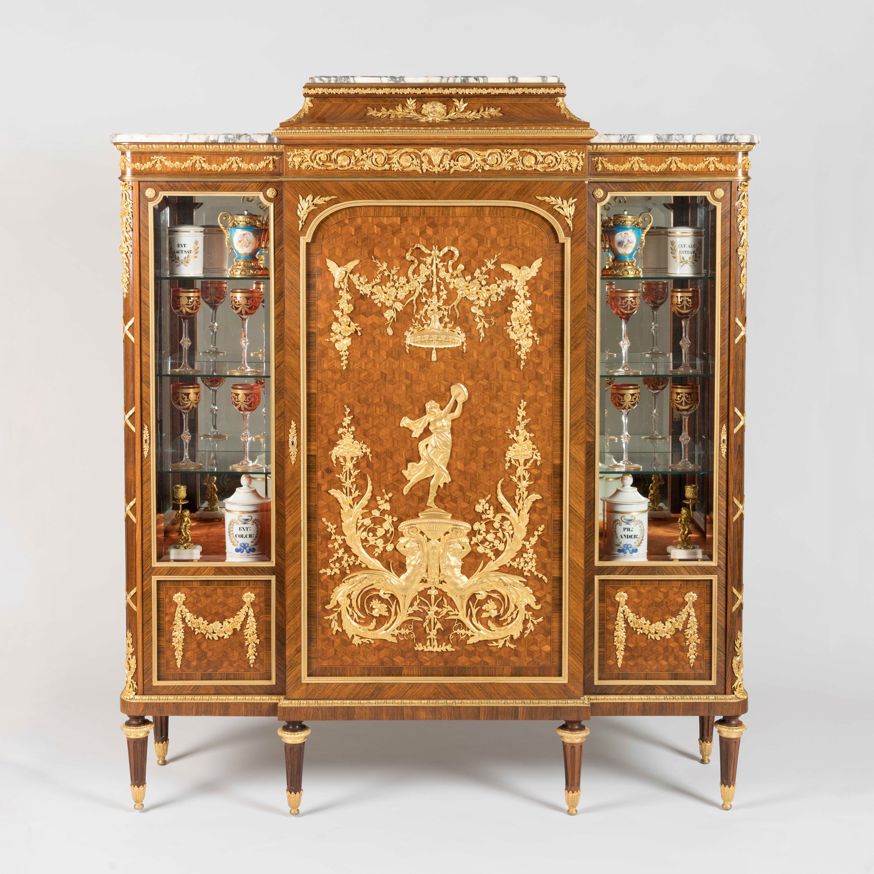 An Exceptional Louis XVI Style Vitrine Cabinet