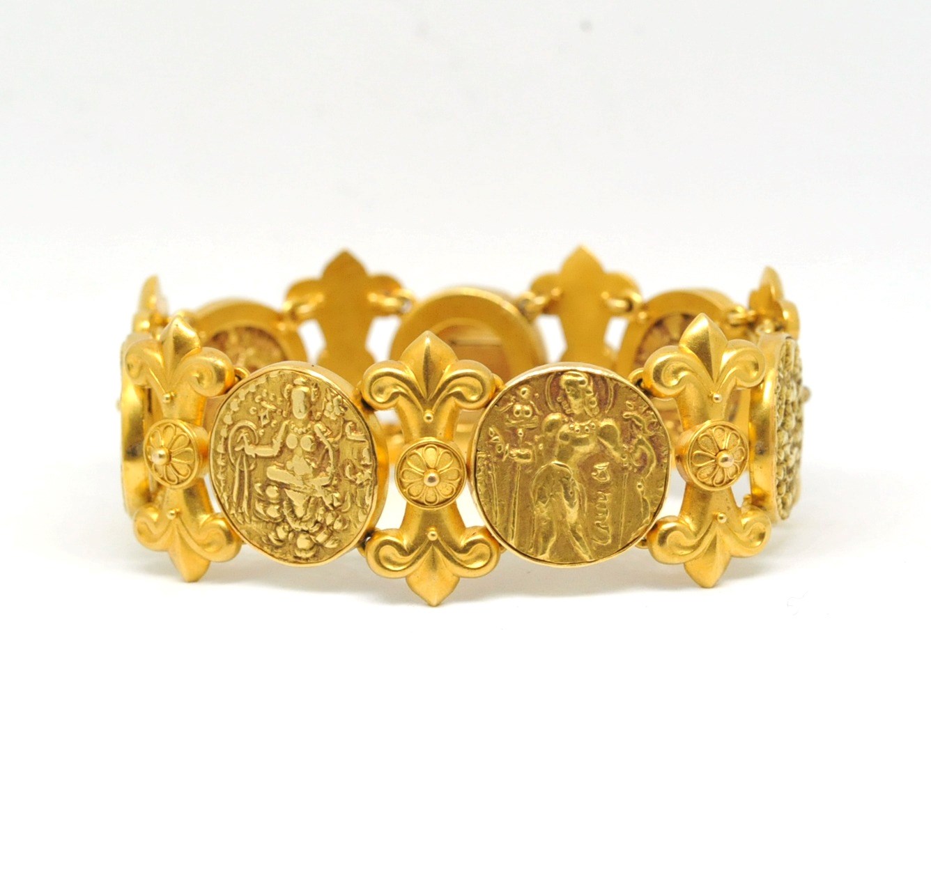 An Archeological Revivial bracelet with ancient Indian coins