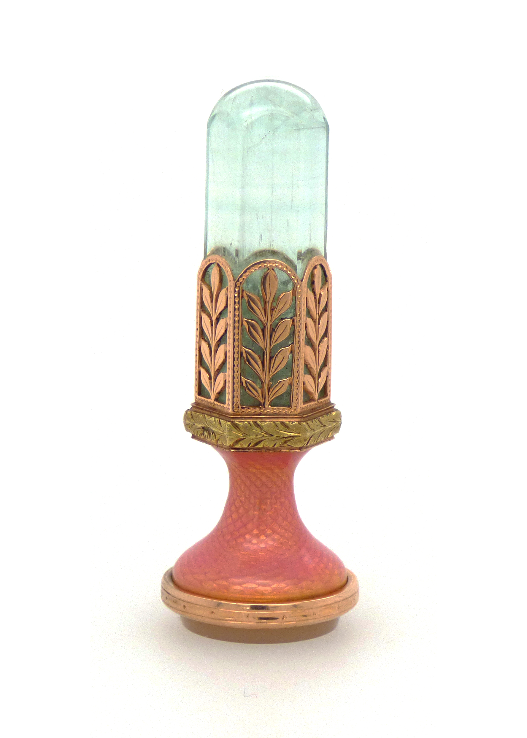 A jewelled and enamelled gold desk seal by Fabergé