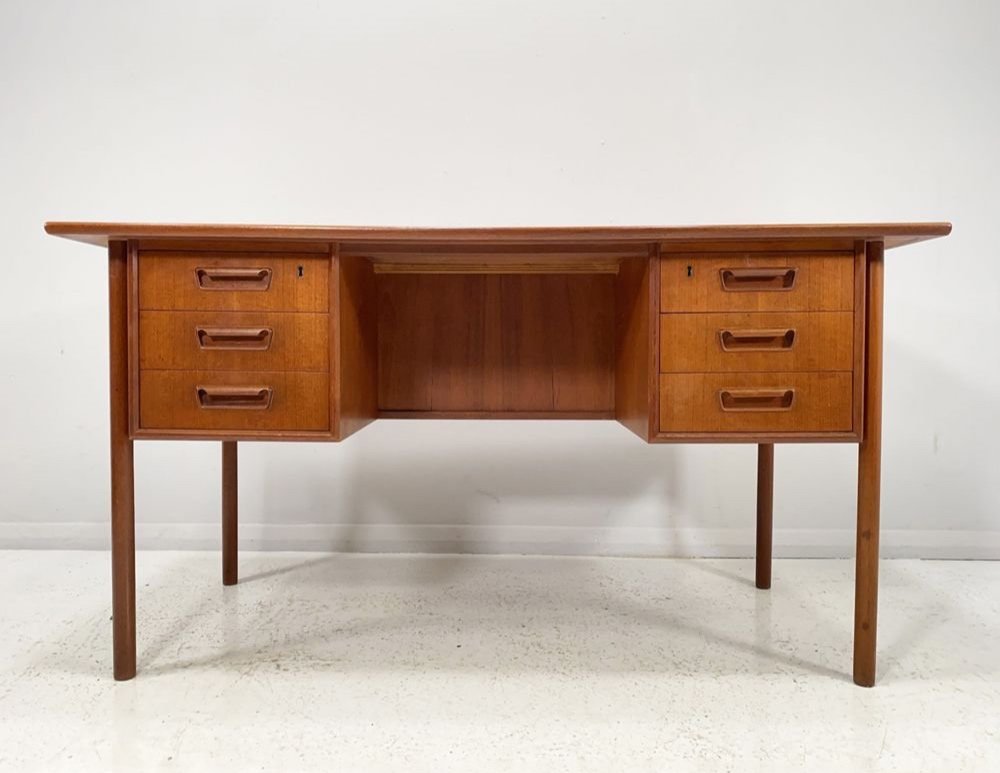 Danish Midcentury Teak Desk by Gunnar Nielsen Tibergaard for Tibergaard c.1960, £3,995